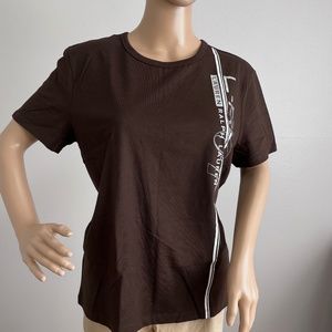 Lauren Ralph Lauren Women’s Brown T-Shirt Short Sleeve size L